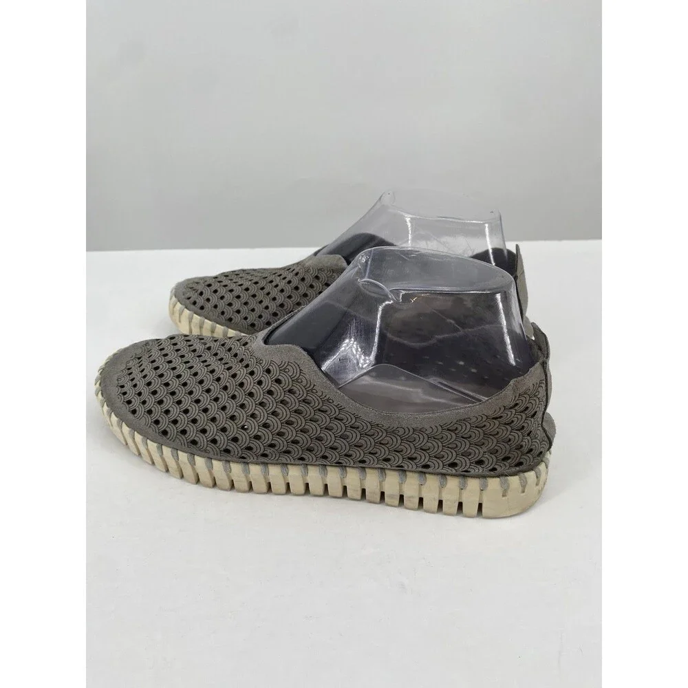 Ilse Jacobsen Shoes US 7.5 EU 38 Gray Tulip Flats Comfort Perforated Slip On